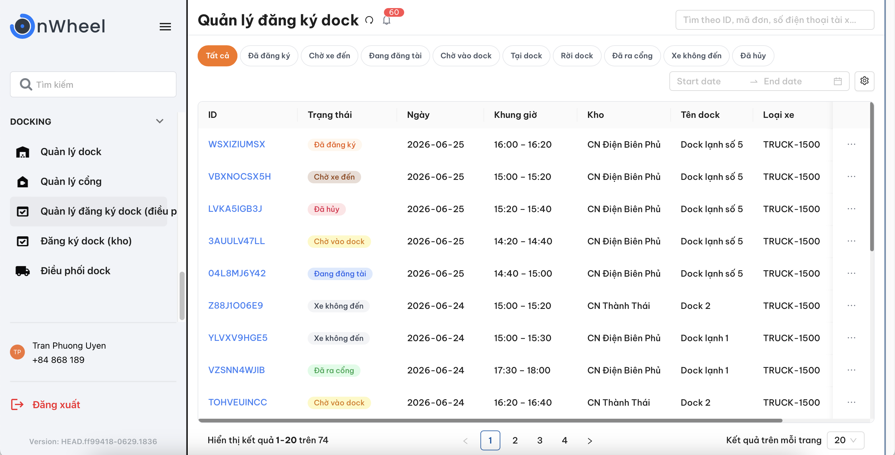 Appointment List screen