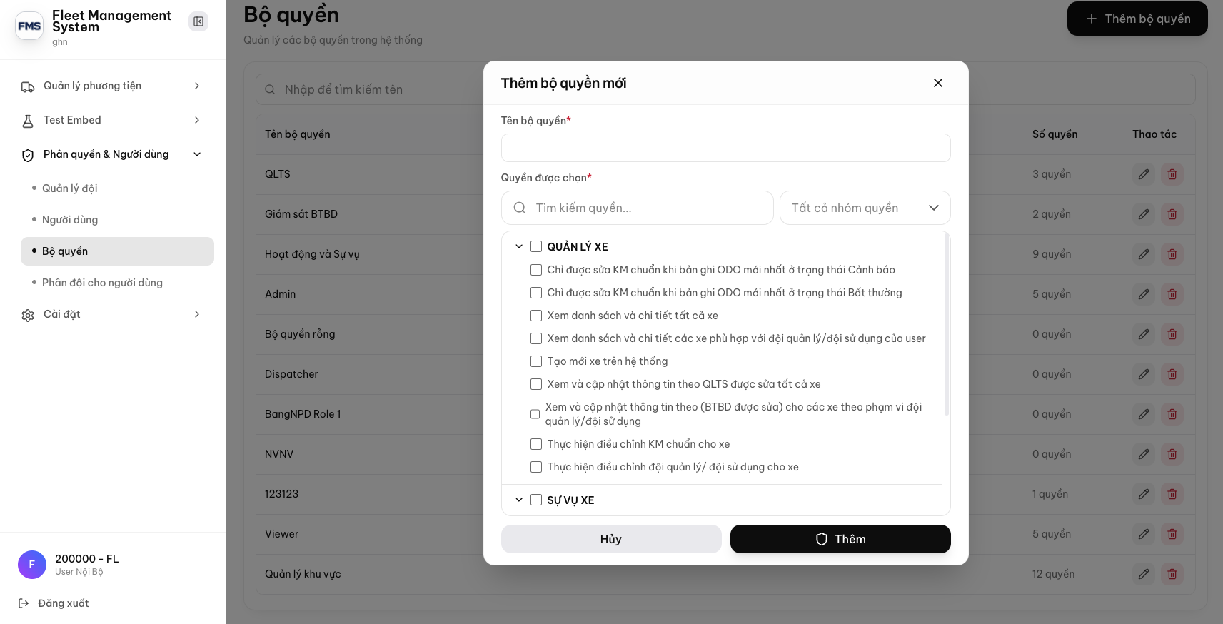 Popup Thêm bộ quyền mới
