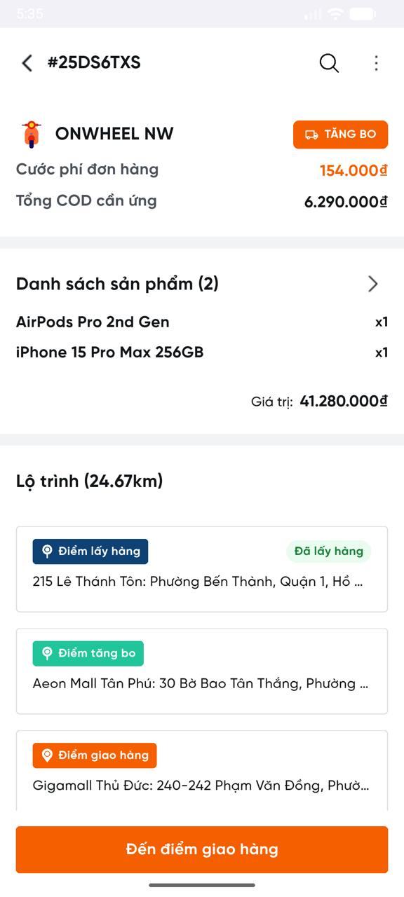Tài xế A thấy điểm tăng bo